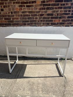 Large white desk console table
