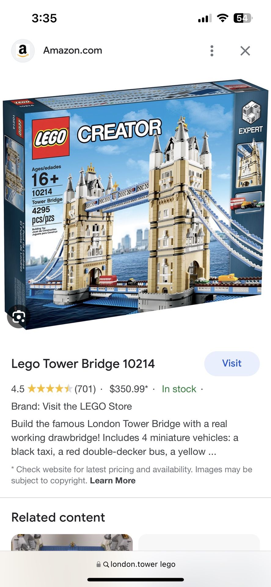London Bridge Lego Set