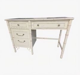 Vintage faux bamboo Thomasville allegro fretwork desk vanity