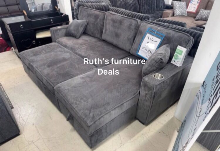 $375 No Tax 2-Pc Sectional Sofa