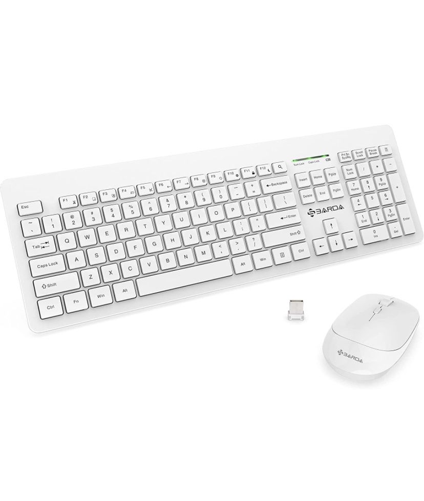 Wireless Keyboard and Mouse Combo, Computer Keyboard Mouse Wireless with 2.4Ghz USB Receiver S