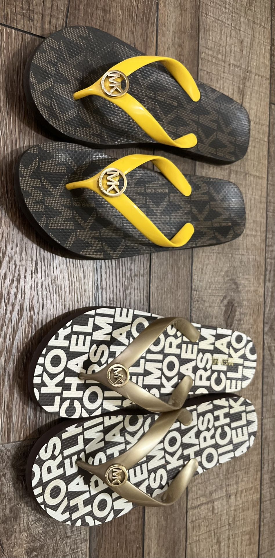 Authentic MK flip flops (Sz10) (both for 30.00)