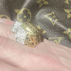 Custom Diamond And Peridot Panther Ring SOLID GOLD 14k