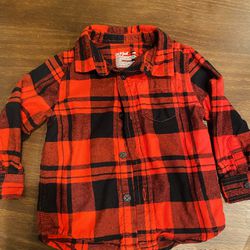 Red Plaid Button Shirt, 18 Months 