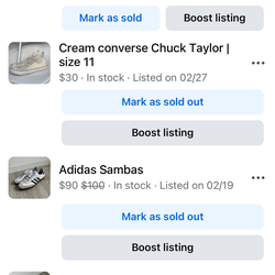 Adidas Samba’s, on cloud monster 2 running shoes, cream Converse