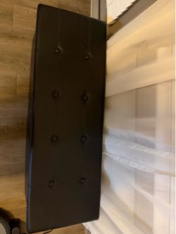 Black Storage Bench Ottoman, Foldable, End of Bed Seating