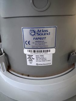 I have 6, Atlas Sound Ceiling Speakers. They are in good condition working perfectly