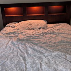 Queen Bed Frame Lighted Headboard 