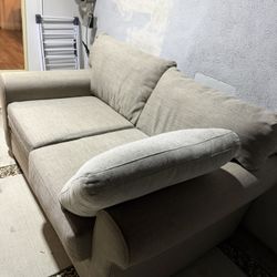 Modern Beige 2-Seater Sofa – Clean & Comfortable