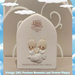 VINTAGE 1981 PRECIOUS MOMENTS LASTS FOREVER PLAQUE
