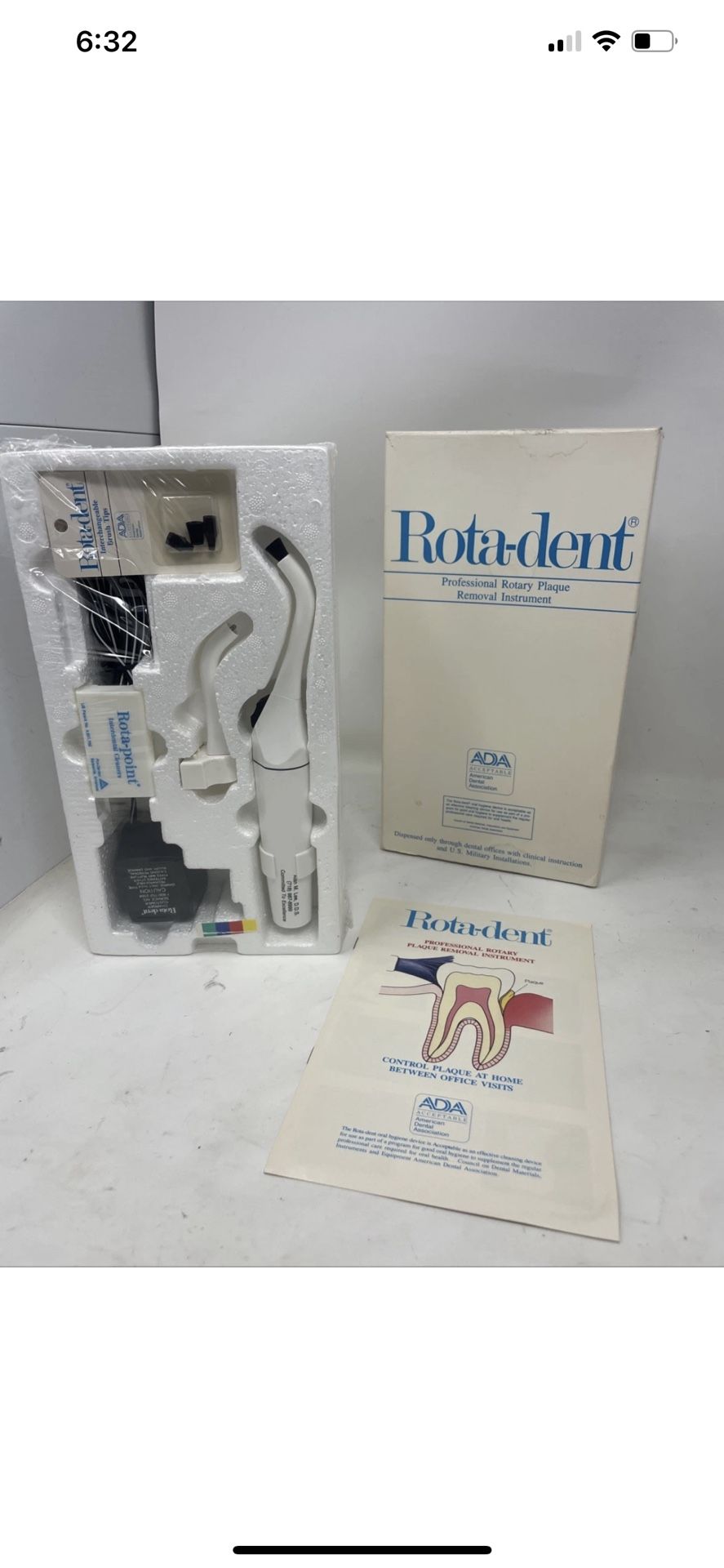 NEW Vintage ROTA-DENT Professional Rotary Plaque Removal Instrument Sealed