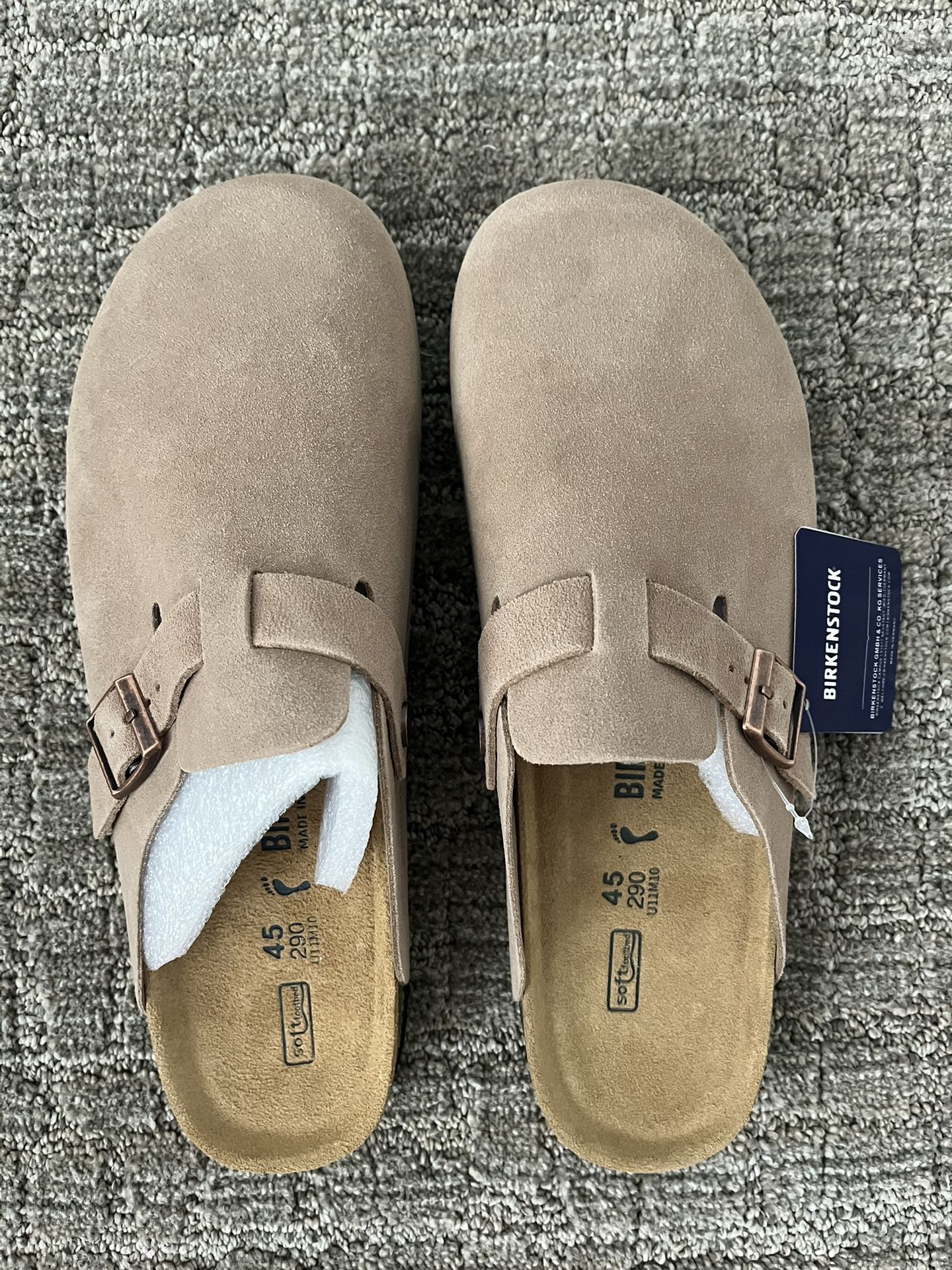 Tan Birkenstock Bostons