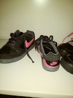 2 pair of size 1y nike force low and ACGs
