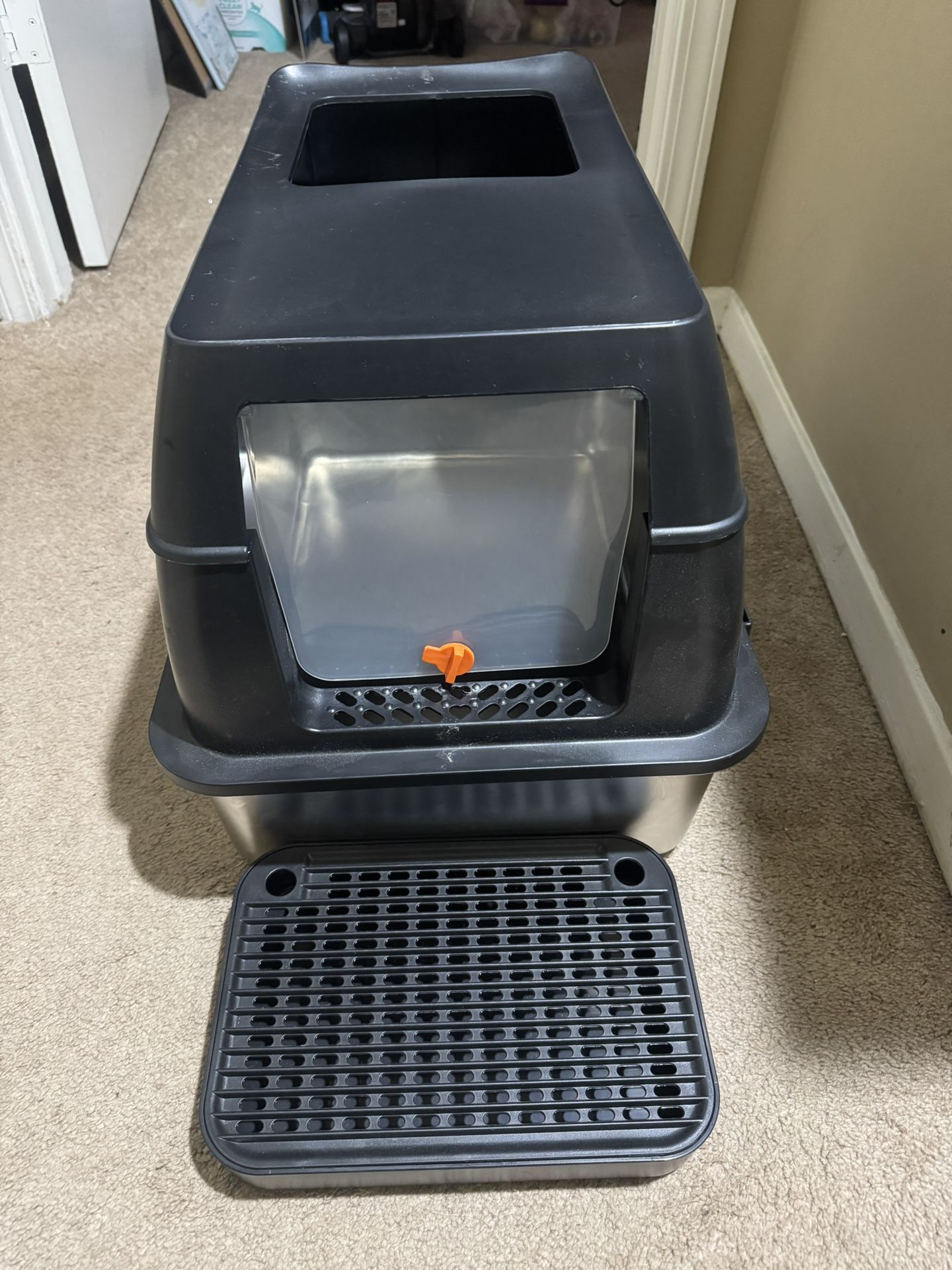 Stainless Steel Lockable Top Entry Door Litter Box