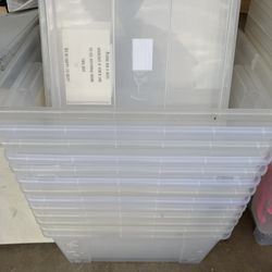 22 ½x15 ¼x11 "/12 gallon Clear IKEA Samla Bins With Lids - Pickup 92117