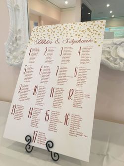 Seating chart and table numbers