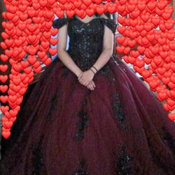 Burgundy Quinceañera Dress