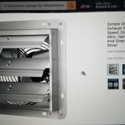 Exhaust Fan 10 Inch With Louvers 120v New , 2 Fans