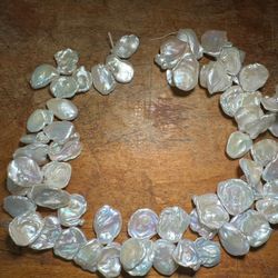 20 - 30 mm Genuine Cultured Flat High Luster Keshi Pearl Beads