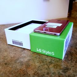 Brand New Rose Gold LG Stylo 5 android 32gb phone for CRICKET WIRELESS