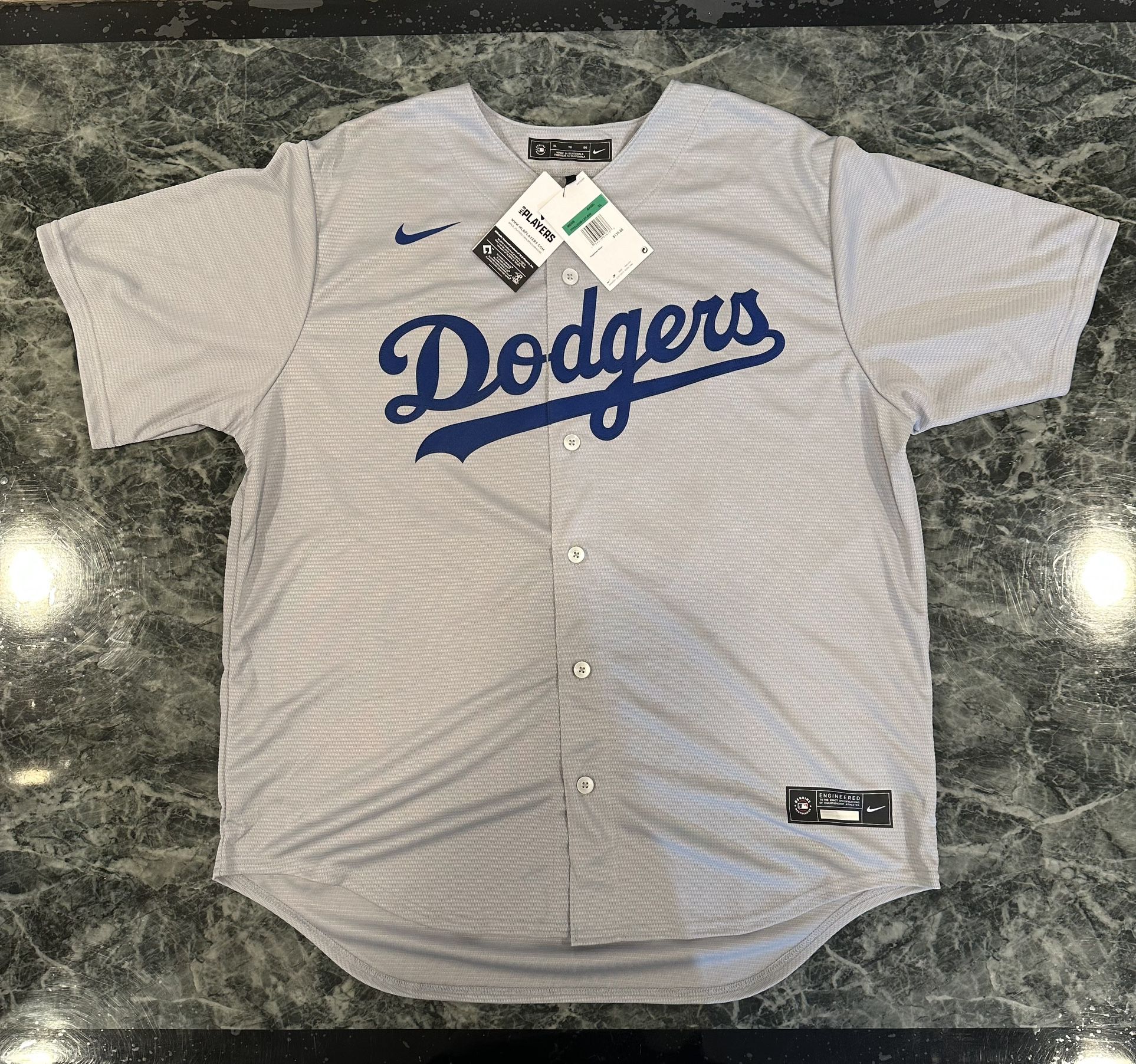 Size XL - Nike Dodgers CODY BELLINGER #35 Light Grey Blue