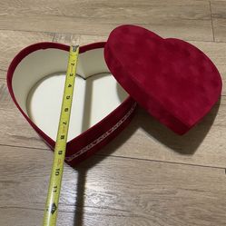 Valentine Red Suede Heart Gift Box
