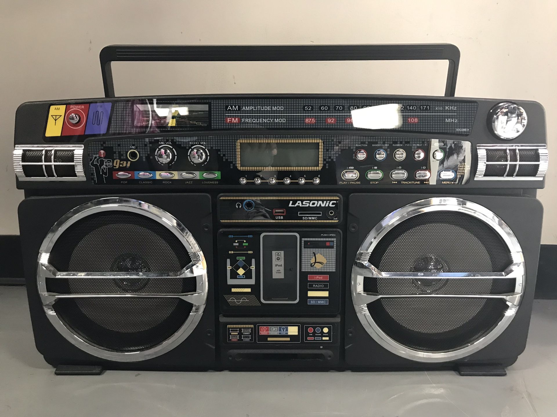 AWESOME LASONIC BOOMBOX GHETTO BLASTER RADIO STEREO - SOUNDS GREAT