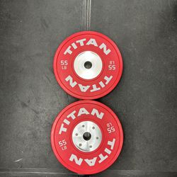 Titan Fitness Competition Bumper Plates 55lbs Pair