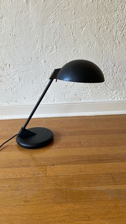 Mid-Century Black Metal Dome Desk Lamp