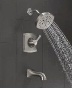 Delta Pierce Single-Handle 5-Spray Tub and Shower Faucet in Spot Shield Brushed Nickel (Valve Included