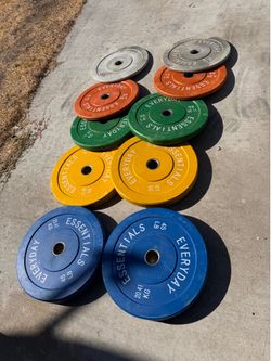Colored bumper plates (260lbs)