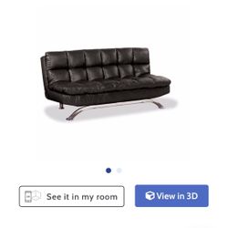 Black Leather Futon 