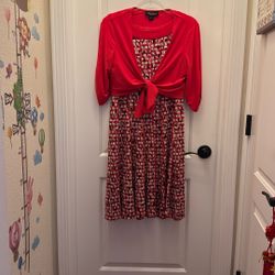 Elegant Red Dress 2 Piece 
