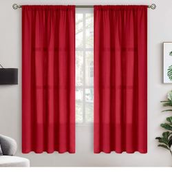 2 Pairs Red Curtains 