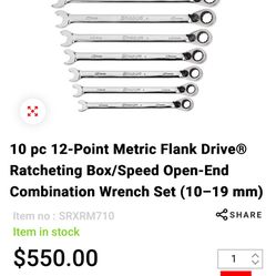 Full Metric Snap On Wrench Set