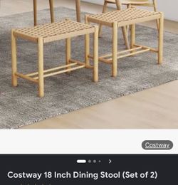 Costway 18 Inch Dining Stools Set of 2