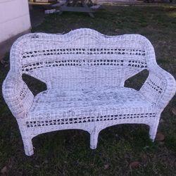 Vintage Wicker Love Seat Outdoor Seating