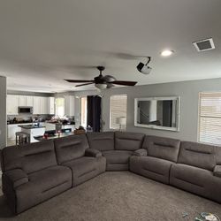 Huge Reclining Sectional- 2 Separate Couches With Wedge