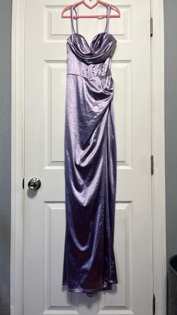 Lavender Satin Corset Maxi Dress