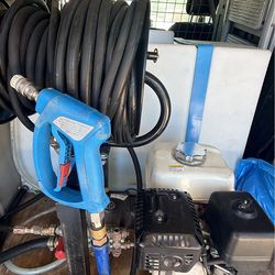 Pressure washer with hose and 90 gallon tank