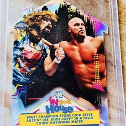 2021 Topps Chrome WWE Stone Cold Steve Austin In Your House Die Cut Insert Card