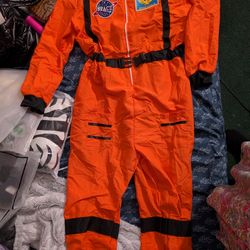 Areospace Astronaut Costume Adult Women Orange Size Medium