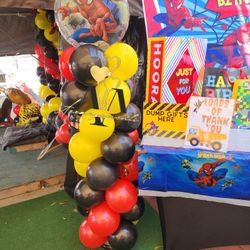 Spiderman Birthday Column Balloons 