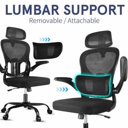 Ergonomic Mesh Office Chair — Lumbar Support & Adjustable Headrest, Supports up to 300 lbs