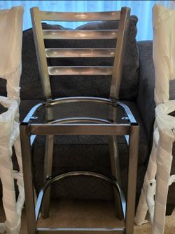 Steel frame chairs Bar height Set of 4(Sold as a Set)