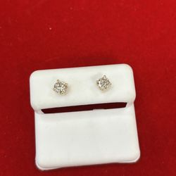 Real 14Kt gold & Diamond Earrings 