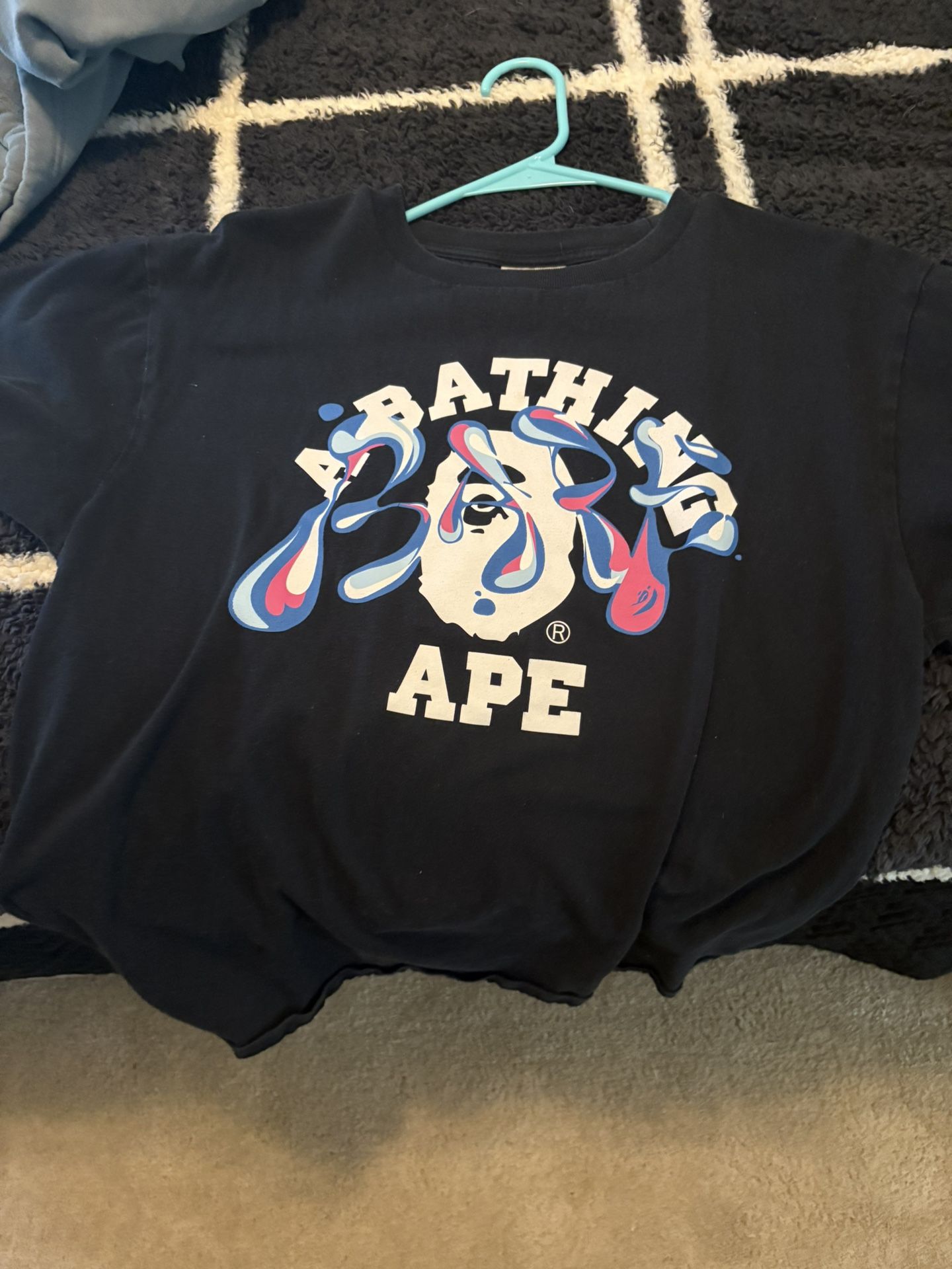 BAPE Marble Camo Liquid College Tee Size Large Unworn