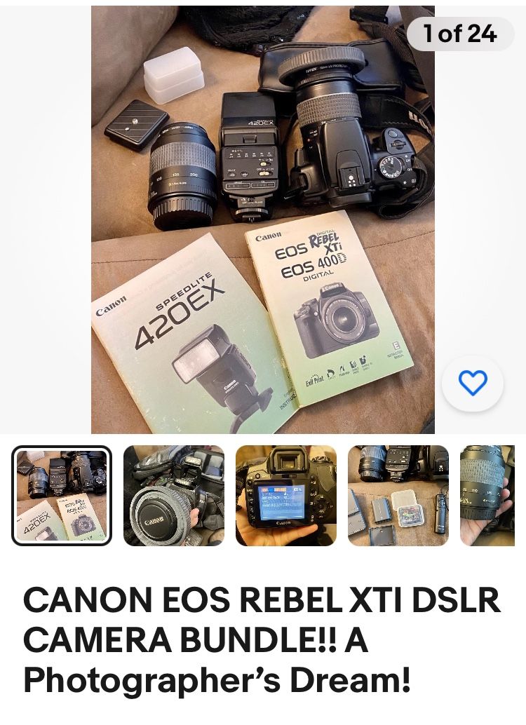CANON EOS REBEL XTI DSLR CAMERA BUNDLE