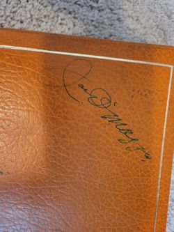 One of a kind-Joe DiMaggio Autographed Signed card/photo binder been in my family for generations