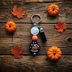 Hello Pumpkin Homemade Halloween Themed Keychain